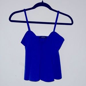 Blue peplum cropped tank